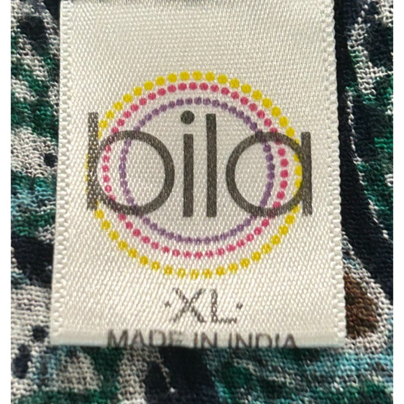 Bila Maxi Dress XL Blue Floral Crochet Tiered Cottagecore Boho Sleeveless Beachy - Picture 9 of 12